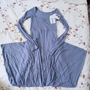 Blogilates Sweetheart wide leg Jumpsuit size XS in steel blue, New with tags